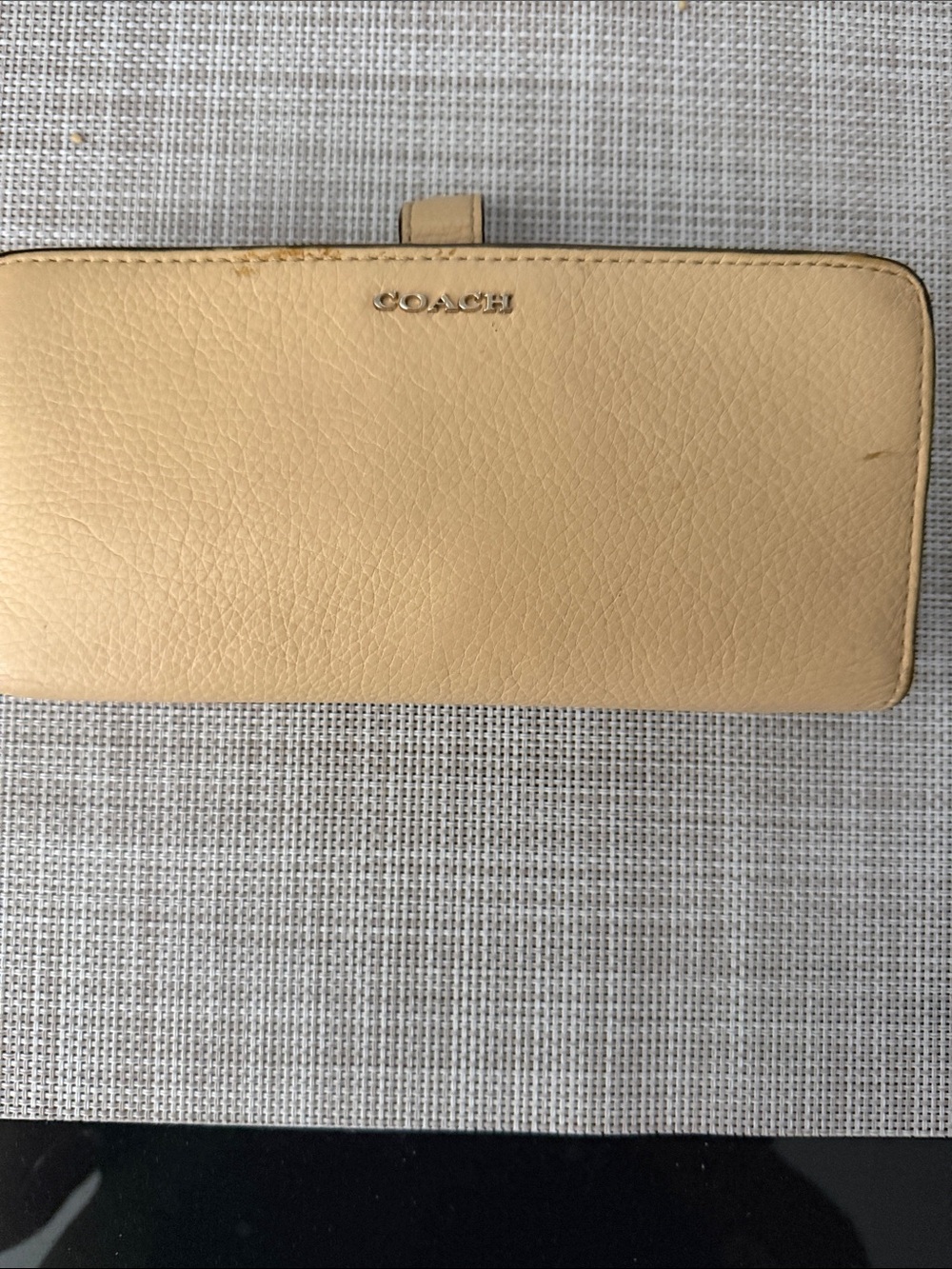 Coach Leather Continental Wallet in Light Yellow